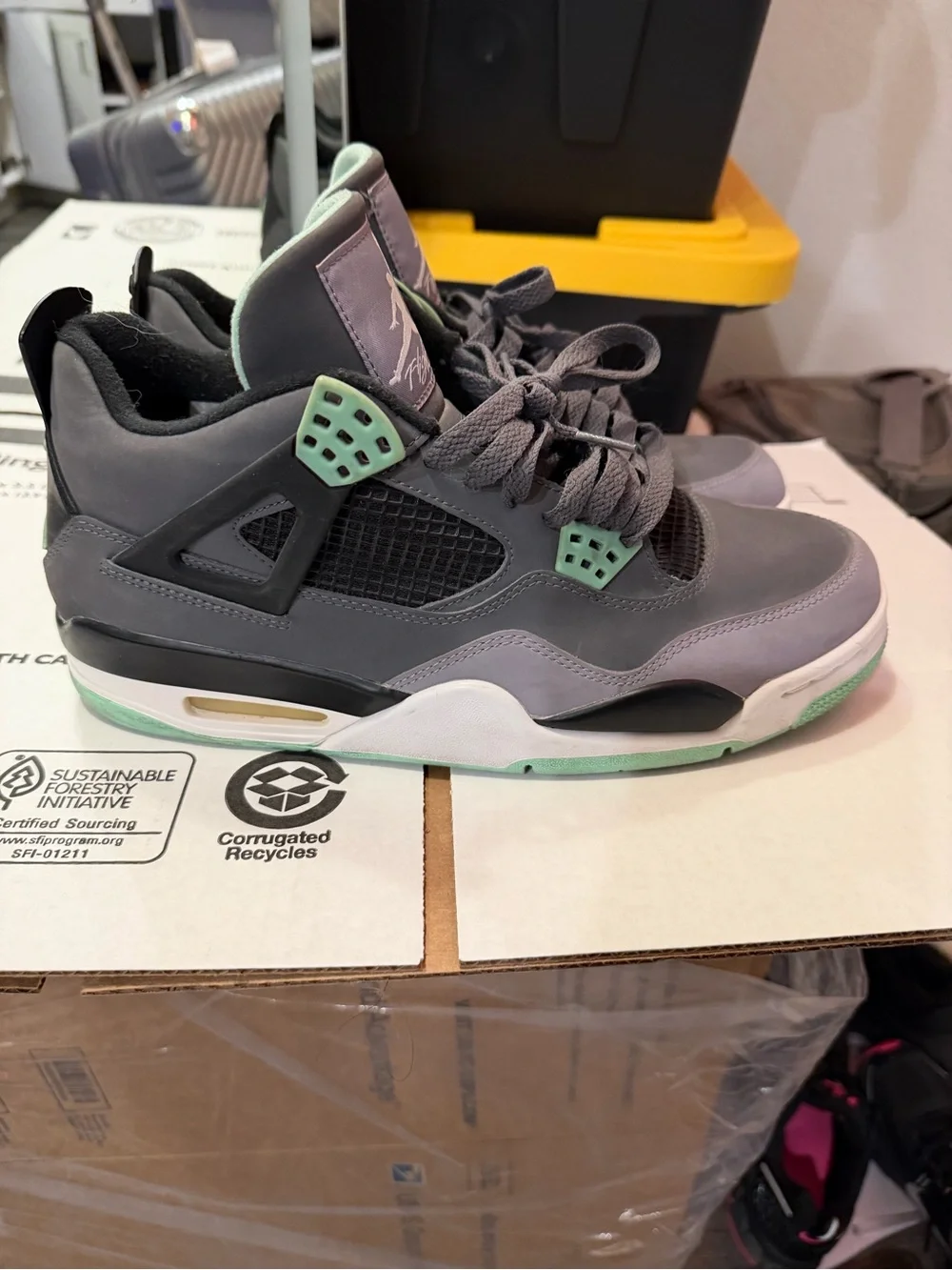 Jordan Men’s Sneakers in Dark Gray with Mint Highlights